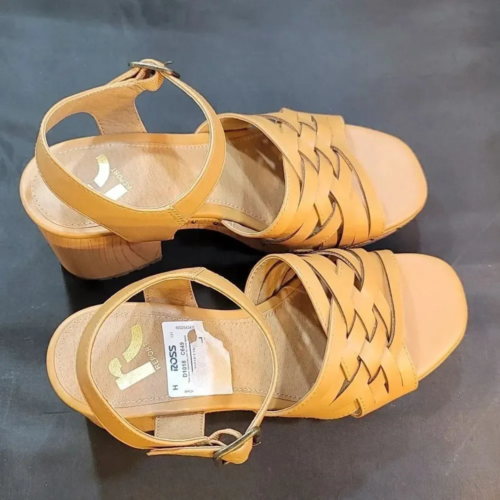 BRAND NEW REPORT BLOCK-HEEL ADJUSTABLE BUCKLE STRAP SANDAL